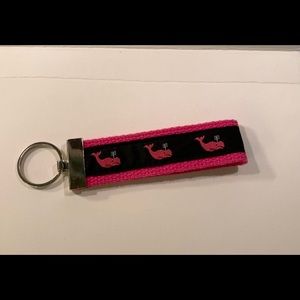 Preppy Pink WHALE Key Chain/Fob